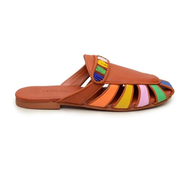 FARM Rio Rust Rainbow Beaded Mule - Picture 1 of 6